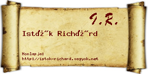 Istók Richárd névjegykártya